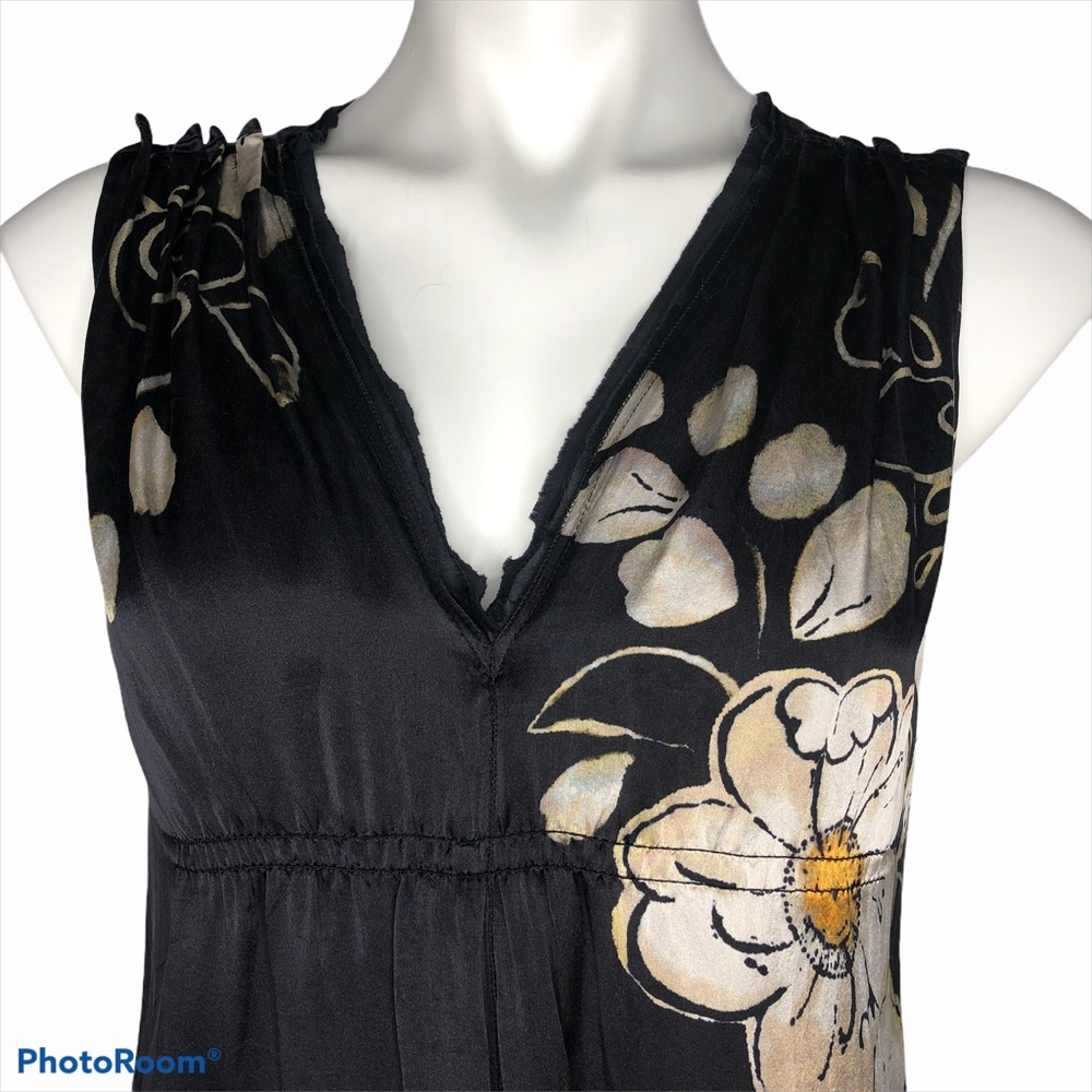 Elie Tahari 100% Silk Black Floral Print Dress - Picture 2 of 15